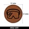 Skiing Mask Round Iron-On Engraved Faux Leather Patch Applique - 2.5"